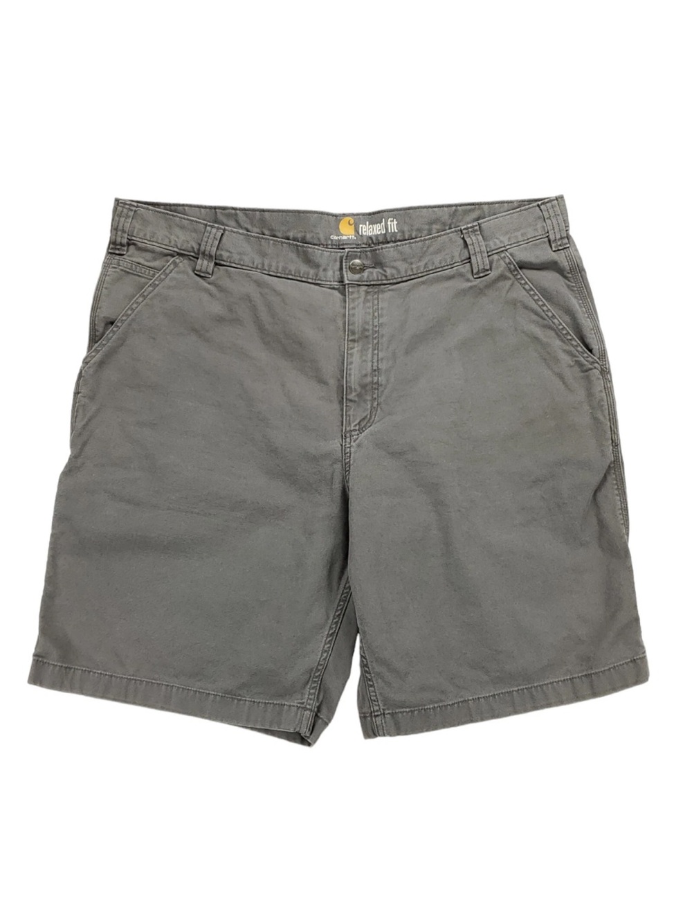 Carhartt Relaxed Fit Gray Flat Front Men's Shorts Cargo Workwear Size 38